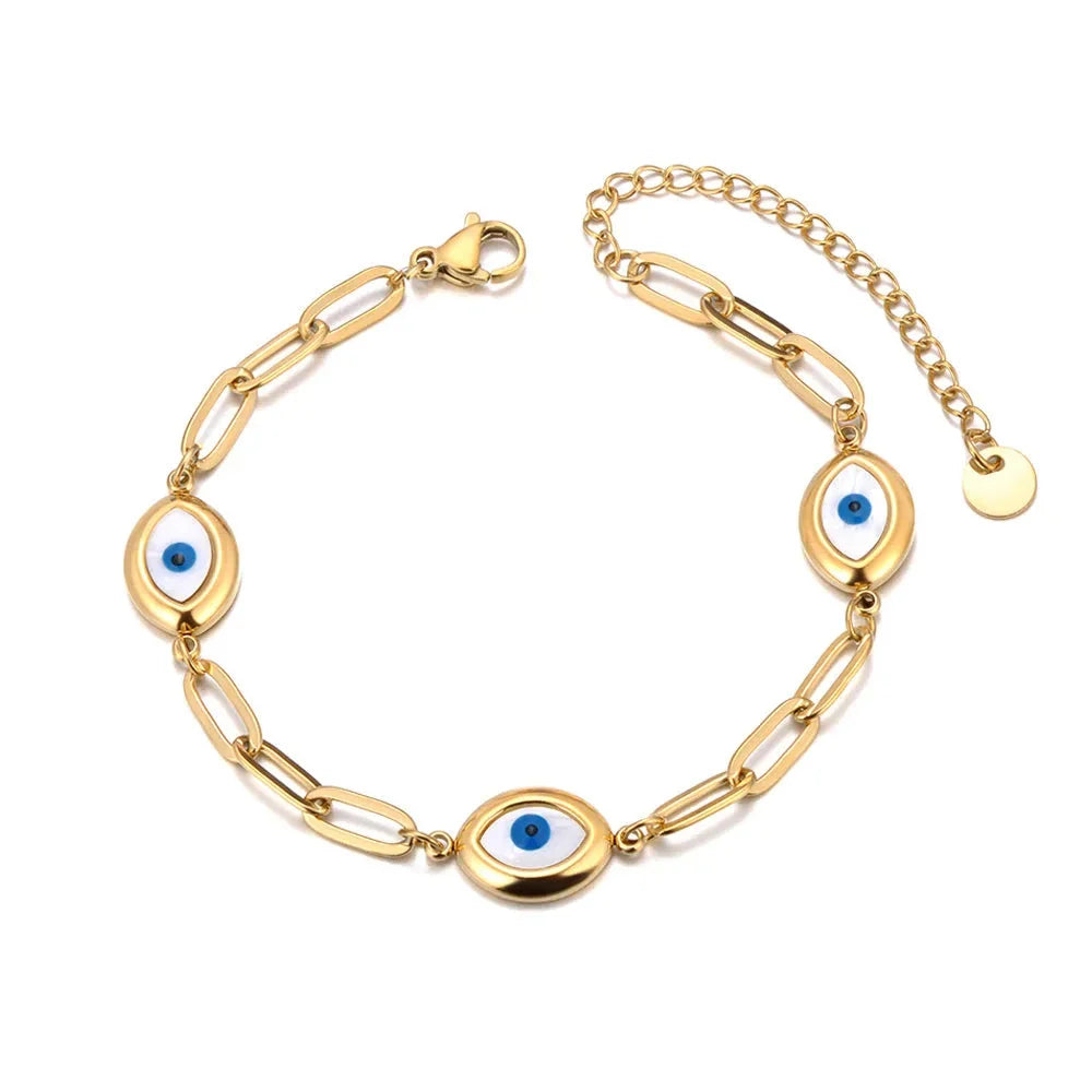 Retro Evil Eye Bracelet or