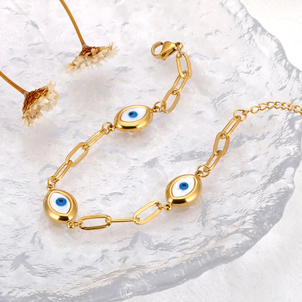 Retro Evil Eye Bracelet or