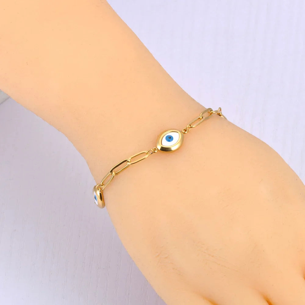 Retro Evil Eye Bracelet or