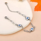 Retro Evil Eye Silver Bracelet