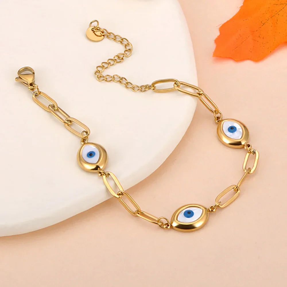 Retro Evil Eye Bracelet or