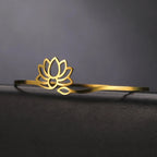 Women's Lotus Flower Gold Bangle