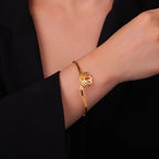 Women's Lotus Flower Gold Bangle