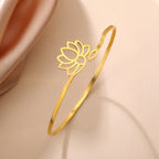 Women's Lotus Flower Gold Bangle
