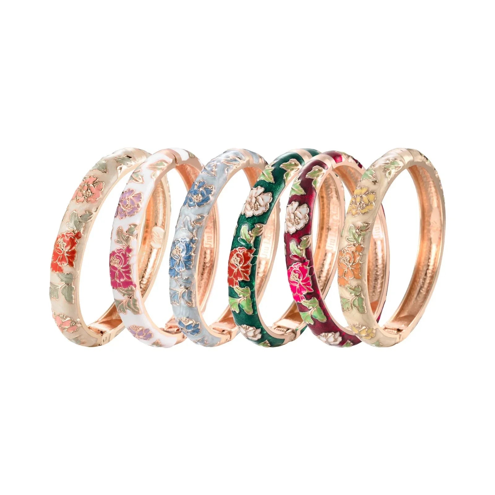 Romantic Link Bracelet Flowers Green