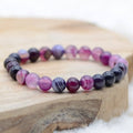 "Spirituality" Bracelet in Amethyst & Violet Figaro Chain Agate