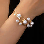 Stylish Bracelet with White Pearls