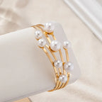 Stylish Bracelet with White Pearls