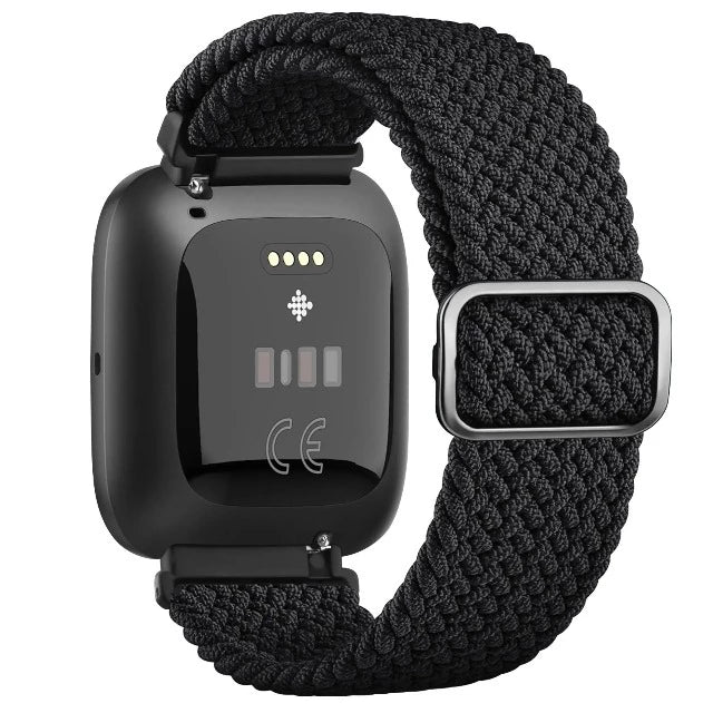 Super Elastic Fitbit Versa 1 Versa 2 Versa Lite Watch Strap black