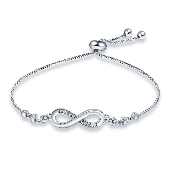 Infinity Symbol Silver Bracelet for Women