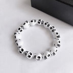 White White & Black Skull Bracelet