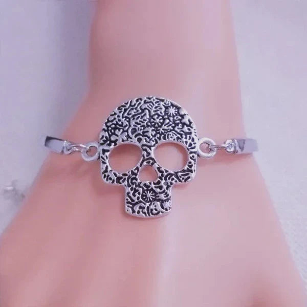Women's Skull Bracelet Silver