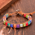 Tibetan 7 Chakras Bracelet with Square Stones