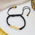 Braided Bracelet with Black and Gold Mountain Pendant