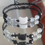 Braided Bracelet Black Moonstone Cat 1