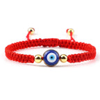 Blue Evil Eye Braided Bracelet Red and Gold