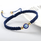 Blue Evil Eye Braided Bracelet Blue and Gold