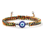 Blue Evil Eye Braided Bracelet Multicolor and Silver