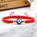 Blue Evil Eye Braided Bracelet Red and Gold
