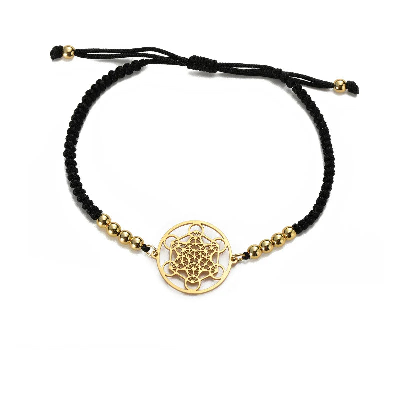 Women's Colorful Bracelet Metatron's Cube Black