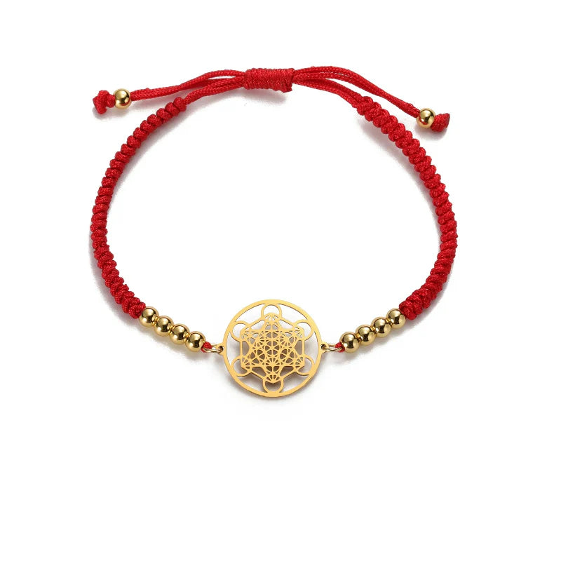 Women's Colorful Bracelet Metatron's Cube Red
