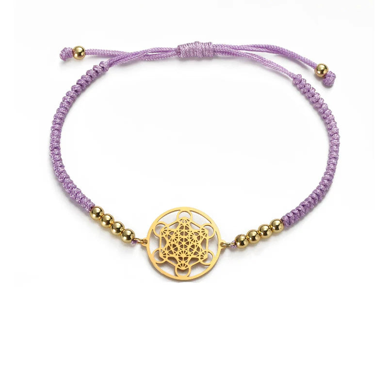 Women's Colorful Bracelet Metatron's Cube Purple