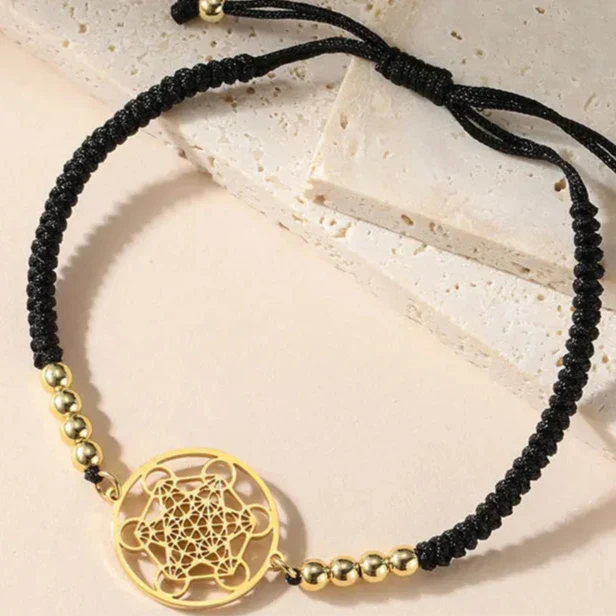 Women's Colorful Bracelet Metatron's Cube Black