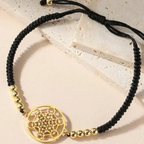 Women's Colorful Bracelet Metatron's Cube Black
