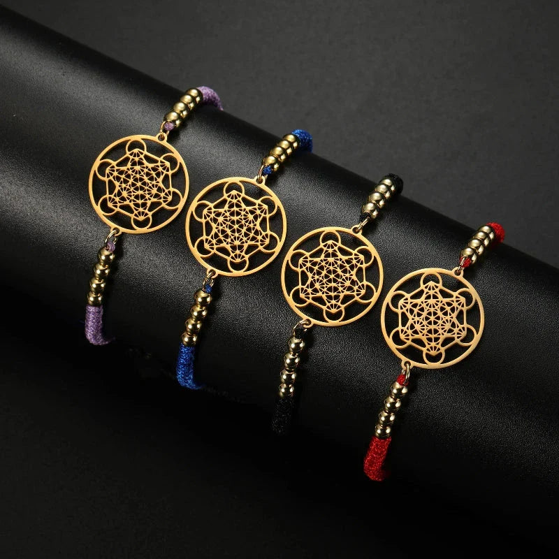 Women's Colorful Bracelet Metatron's Cube Red