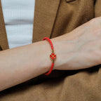 Braided Leather Bracelet with Four-Leaf Clover