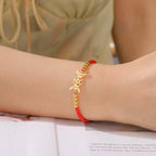 Braided Triple Moon Witchcraft Wiccan Chain Bracelet red