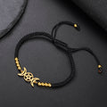 Braided Triple Moon Witchcraft Wiccan Chain Bracelet black