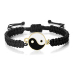Braided Yin Yang Bracelet black and gold