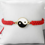 Braided Yin Yang Bracelet red and gold