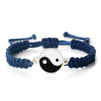 Braided Yin Yang Bracelet blue and silver