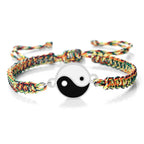 Braided Yin Yang Bracelet multicolor and silver