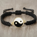 Braided Yin Yang Bracelet black and gold