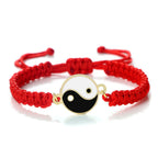 Braided Yin Yang Bracelet red and gold