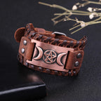 Triple Moon Leather Bracelet Witchcraft Wiccan 11