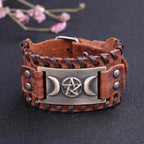 Triple Moon Leather Bracelet Witchcraft Wiccan 10