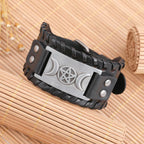 Triple Moon Leather Bracelet Witchcraft Wiccan 6