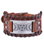 Triple Moon Leather Bracelet Witchcraft Wiccan 10