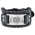 Triple Moon Leather Bracelet Witchcraft Wiccan 6