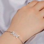 Triple Moon Witchcraft Wiccan Chain Bracelet Silver