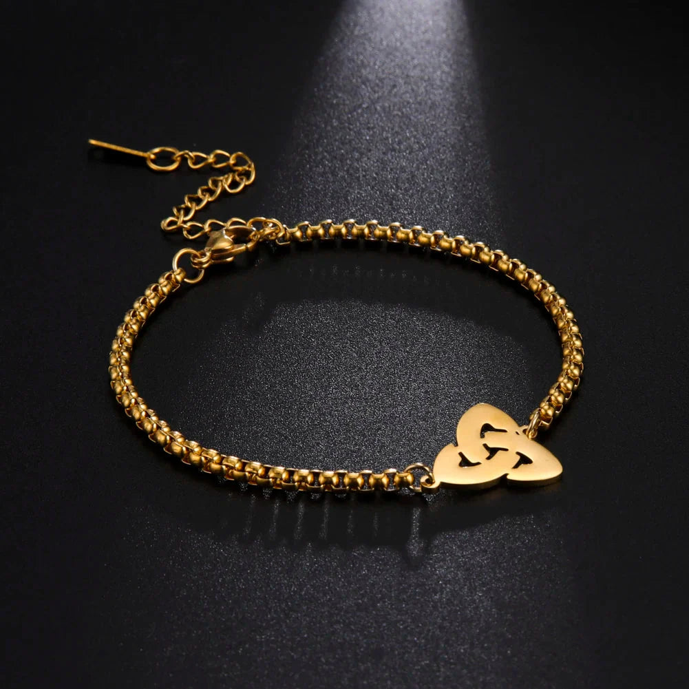 Trinity Knot Irish Triquetra Bracelet Gold