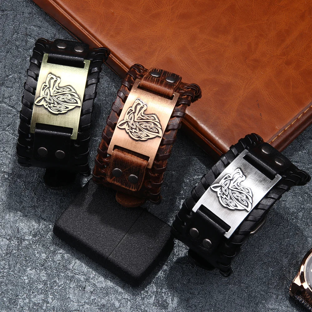 Viking Fenrir Wolf Bracelet in Rose Gold