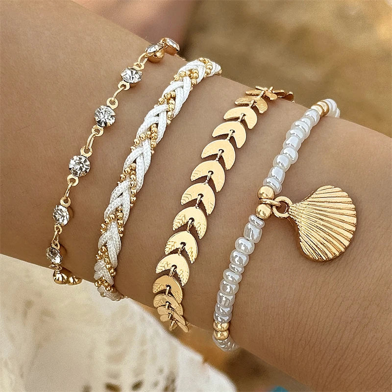 Bohemian-Style White Bracelets