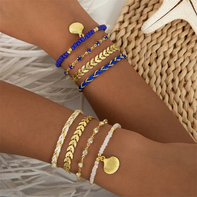 Bohemian-Style White Bracelets
