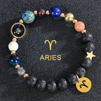 Lava Stone Bracelets 12 Constellations Zodiac Astrology Signs Aries