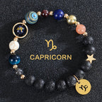Lava Stone Bracelets 12 Constellations Zodiac Astrology Signs Capricorn
